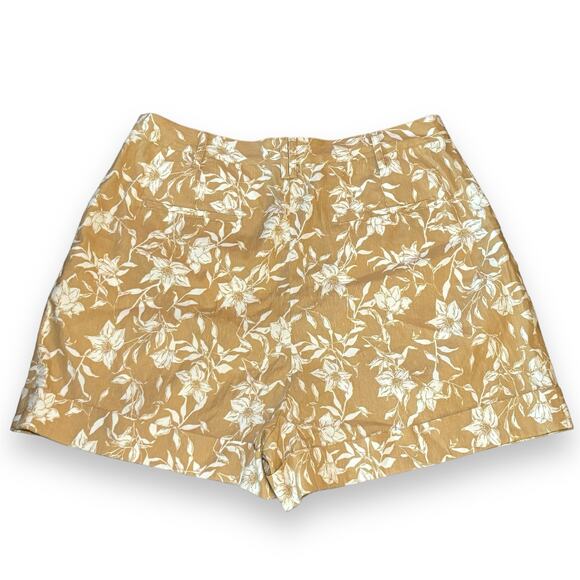 Rag & Bone Floral Ivy Printed Linen Blend Shorts Womens Size 14 Beige Pleats - Picture 4 of 7